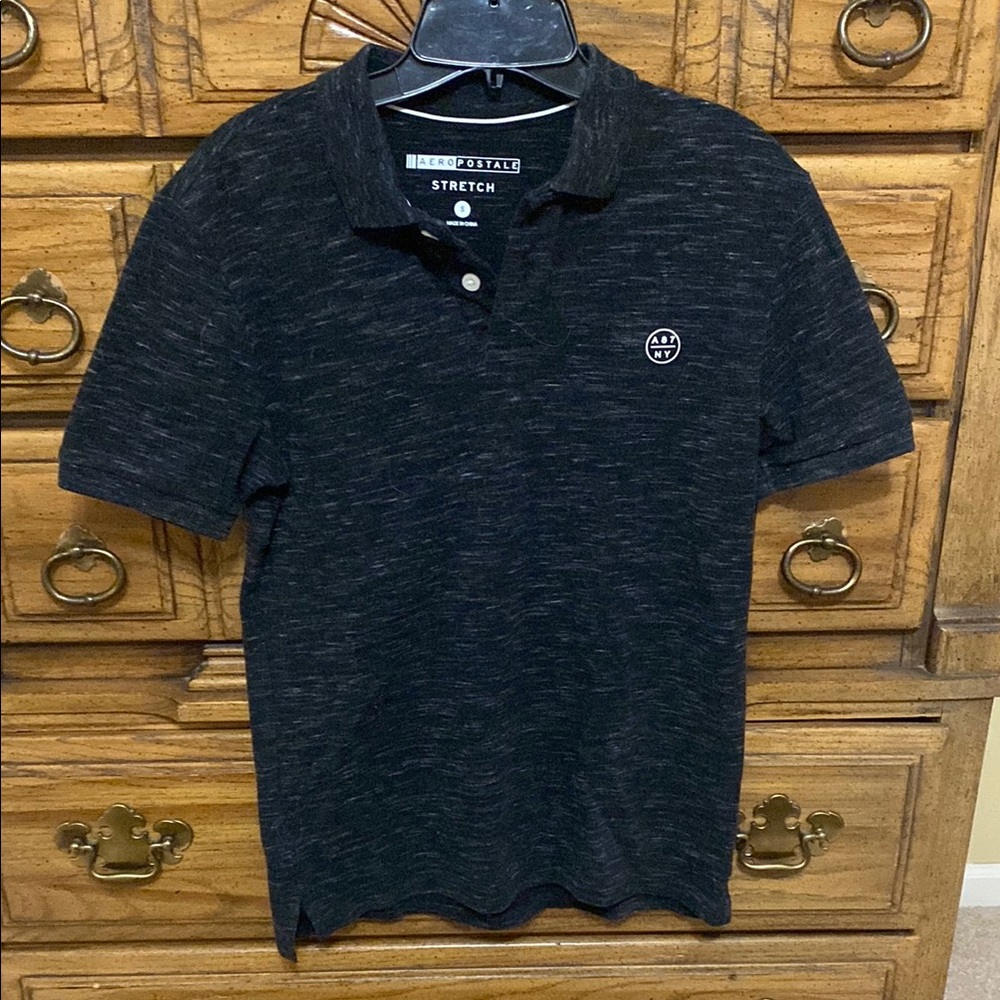 Aeropostale Short Sleeve Polo Shirt Black Men’s Small